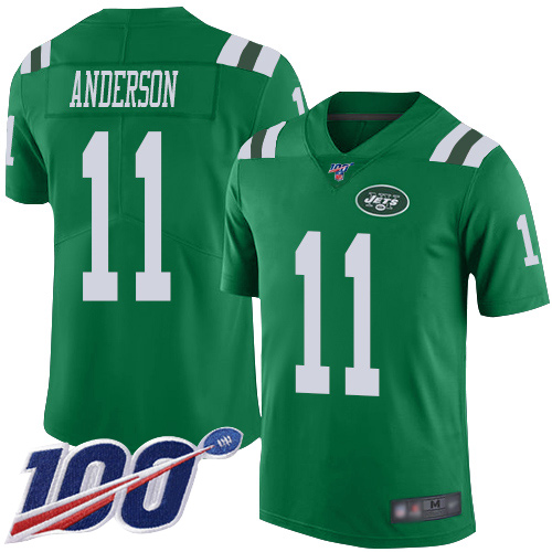 New York Jets Limited Green Men Robby Anderson Jersey NFL Football #11 100th Season Rush Vapor Untouchable->new york jets->NFL Jersey